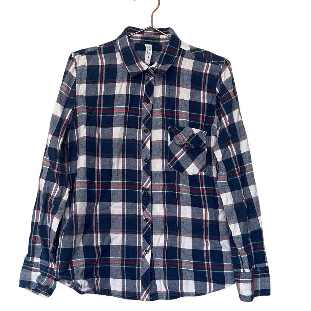 Check & Stripe flannel plaid button down size XL